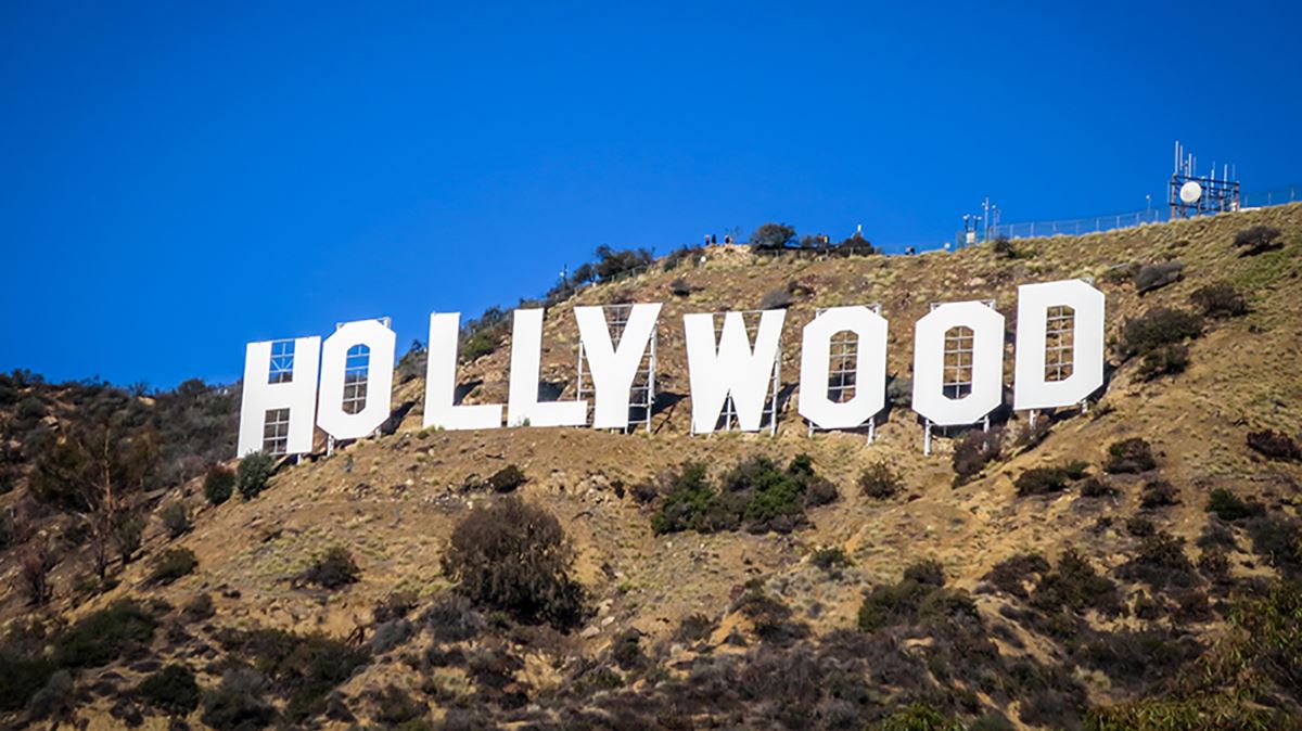 The Hollywood sign in Los Angeles, CA