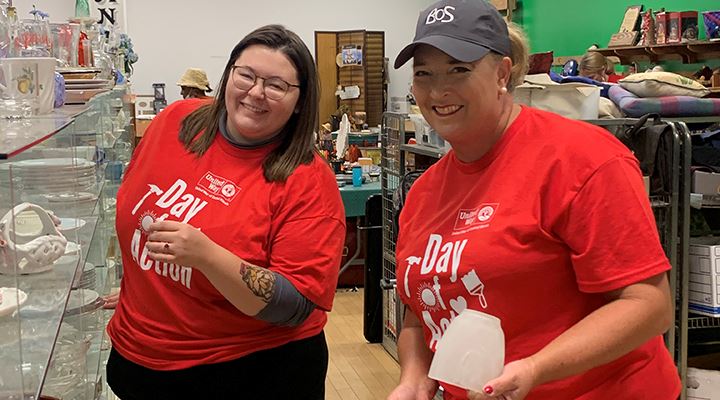 BOS employees volunteer at the ReStore in Springfield, IL as part of the United Way Day of Action.